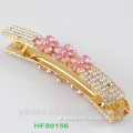 types of pin barrette clear crystal hair barrette comb pink flower girl party prom multifunction hair clip HF80156